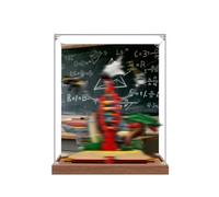 Acrylic Display Case Specially made for Lego 21355 Knowledge is power Building Set, Dustproof Box - Only Display Case, Display Box Compatible with Lego 21355 (Back Spray + Base B)