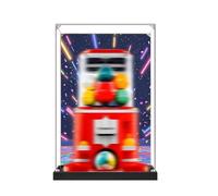 Acrylic Display Case Specially made for Lego 21358 Mini Minifigure Vending Machine Building Set, Dustproof Box - Only Display Case, Display Box Compatible with Lego 21358 (Back Spray 2 + Base A)