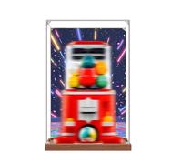 Acrylic Display Case Specially made for Lego 21358 Mini Minifigure Vending Machine Building Set, Dustproof Box - Only Display Case, Display Box Compatible with Lego 21358 (Back Spray 2 + Base B)