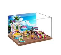 Acrylic Display Case Specially made for Lego 41316 speedboat transport vehicle Building Set, Dustproof Box - Only Display Case, Display Box Compatible with Lego 41316 (Back Spray + Base B)