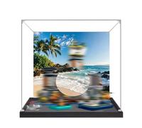 Acrylic Display Case Specially made for Lego 60419 Prison Island Building Set, Dustproof Box - Only Display Case, Display Box Compatible with Lego 60419 (Back Spray + Base A)