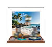 Acrylic Display Case Specially made for Lego 60419 Prison Island Building Set, Dustproof Box - Only Display Case, Display Box Compatible with Lego 60419 (Back Spray + Base B)