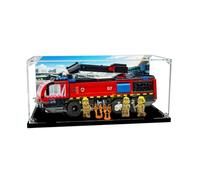 Acrylic Display Case Specially made for Lego 60499 Airport Fire Engine Building Set, Dustproof Box - Only Display Case, Display Box Compatible with Lego 60499 (Back Spray + Base A)