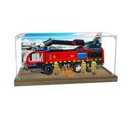 Acrylic Display Case Specially made for Lego 60499 Airport Fire Engine Building Set, Dustproof Box - Only Display Case, Display Box Compatible with Lego 60499 (Back Spray + Base B)