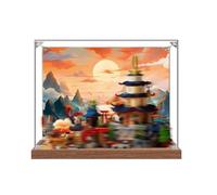 Acrylic Display Case Specially made for Lego 71814 Temple City Building Set, Dustproof Box - Only Display Case, Display Box Compatible with Lego 71814 (Back Spray + Base B)