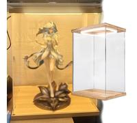 Acrylic Display Case Tall Illuminated Action Figures Acrylic Box, Transparent Stackable Hobby Showcase Boxes, Dust Proof Decorative Storage Bins with Door(20x25xH50cm/8x10x20in)