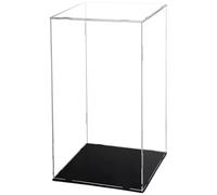 Acrylic Display Case, Transparent Acrylic Display Box with Black Bottom for Action Figure, Collectible, Trophy & More/16x8x8 Inch