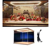 Acrylic Display Case with Light, 10/ 12/ 16/ 18/ 24 Inch Tall Clear Display Box for Collectibles, Transparent Plastic Box Storage Bins for Dolls(30x20x25cm(12"x8"x10"))