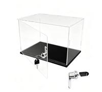 Acrylic Display Case with Lock, Stackable Collectible Box for Dioramas, Clear Rectangle Storage Case for Figures and Models, Durable and Secure Design