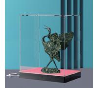Acrylic Display Case with USB RGB LED Lighting Base, App & Key Controlled, Crystal-Clear Showcase for Trophies, Action Figures & Memorabilia, 25x25x35cm