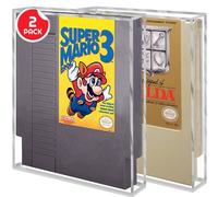 Acrylic Display Protector compatible for Nintendo NES Game Cartridge - 4MM Thick, Anti-Dust, Anti UV, and Acid-free Clear Game Storage, NES Video Games Protector by EVORETRO (Pack of 2)