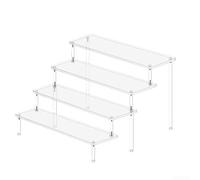 Acrylic Display Risers 3 Tier Clear Organizer Stand for Perfumes Cosmetics Cupcakes Collectibles Multi Layer Shelf to Create Tidy Display Space (30cm 4th layer)