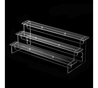 Acrylic Display Stand 2-5 Tier Transparent Ladder Shelf Organiser, Multi Layer Riser for Cupcakes, Perfume, Doll Figures, Jewelry and Collectibles Storage,(3 layers 40cm)