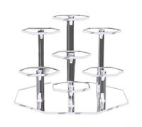 Acrylic Display Stand 7-Tier Round Cake Stand for Wedding Dessert Table Party Food Shelf Transparent Colorful Black Home Decor Organizer 20cm Base(Transparent)