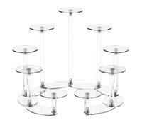 Acrylic Display Stands, 9 Tier Collectibles Display Stands Perfume Organiser Clear Figure Display Stand Rotatable Jewelry Display Racks Cupcake Riser Stands for Figures Collectibles Perfume Cupcakes