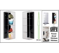 Acrylic Display Tower 4 Levels + Black Back Wall Safe 5112 605x210x155 Mm