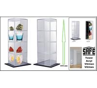 Acrylic Display Tower 4 Levels + Mirror Back Safe 5111 605x210x155 Mm