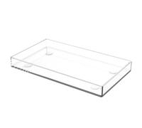 Acrylic Display Trays - Organized Rectangular Storage for Home, Elegant Clear Acrylic Tray Design, Portable Lightweight Stackable + Polished Finish