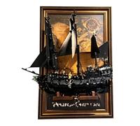 Acrylic Display Wallboard Compatible with Lego 10365 Black Pearl Pirate Ship Set, Gift Ideas Lego Ship Wall-Mounted Frame Display Stand Lovers(Model not Included) (Basic Style)