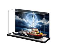 Acrylic DIY Display Case Box for L-e*g-o 21350 Jaws Boat Set, Transparent, Protection, Dustproof, Perfect for Study, Bedroom, Living Room - Ideal for BrickFan (Only Display Case )