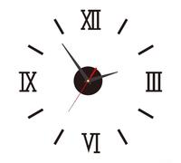 Acrylic DIY Wall Clock with Luminous Feature and Silent Movement for Bedroom, Living Room, or Office (black)