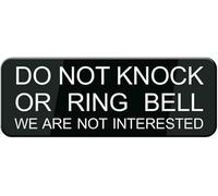 Acrylic Do Not Knock or Ring_ Not Interested Sign, for Homes & Offices, Self-Adhesive Decal, 3x9 inch.