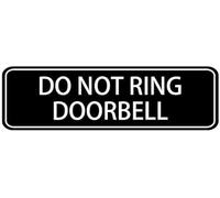 Acrylic Do Not Ring Doorbell_ Thank You Sign, for Homes & Offices, Easy-Mount Decal with Symbols, 3x9 inch.