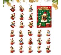 Acrylic Dog - 24 Days Of Holiday Themed Toys, Christmas Countdown For Pet Lovers, Fun Family Festive Activity | To Create The New Year
