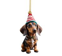 Acrylic Dog Car Charm - Rearview Mirror Decor | Lifelike Pet Ornament for Vehicle, Tree, Home | Cute Animal Accessory for Christmas, Party, Interior Styling, Gift Ideas, Theme -Dec