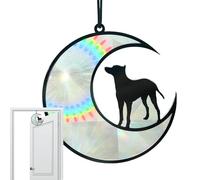 Acrylic Dog Ornament - Acrylic Cute Decoration For Gardens - Dog Memorial Sun Catcher, Sun Catchers Indoor, Dog Stands The Moon For Dog Lover