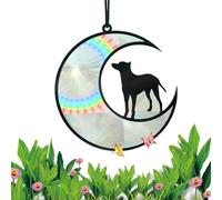 Acrylic Dog Ornament, Pet Memorial Ornament, Dog Window Ornament, Dog Memorial For Loss Of Dog, Dog Memorial Sun Catcher, Dog Stands The Moon For Window