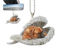 Acrylic Dog Pendant,Dog Sleeping Angel Ornament | Cute 2D Acrylic Angel for Wall, Door, Christmas Tree Decor, Ideal for Parties