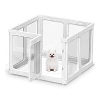 Acrylic Dog Playpen, 60cm Transparent Pet Playpen for Indoor & Outdoor Use, Portable Heavy Duty Puppy Pen Fence for Small to Medium Dogs - 8 Panels