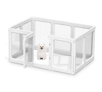 Acrylic Dog Playpen, 60cm Transparent Pet Playpen for Indoor & Outdoor Use, Portable Heavy Duty Puppy Pen Fence for Small to Medium Dogs - 10 Panels