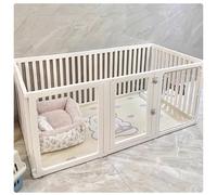 Acrylic Dog Playpen, Extra Wide Pet Gate, Foldable Dog Fence with Walk-Through Door,