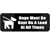 Acrylic Dogs on Lead_ All Times Sign, for Parks & Public Areas, Durable Double-Sided Tape Decal, 3x9 inch.
