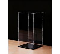 Acrylic Doll Display Case with Stand 25 30 40 45 50 60 cm Tall, Dustproof Box Clear Acrylic Showcase, Plastic Storage Boxes for Collectibles Figures(Black Base,25x25x45cm)