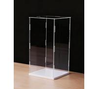 Acrylic Doll Display Case with Stand 25 30 40 45 50 60 cm Tall, Dustproof Box Clear Acrylic Showcase, Plastic Storage Boxes for Collectibles Figures(White Base,45x45x55cm)
