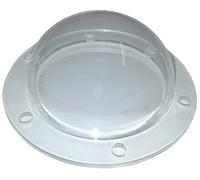 Acrylic Dome/Plastic Hemisphere - Clear - 2" Diameter, 3/8" Flange with Pre-Drilled Holes