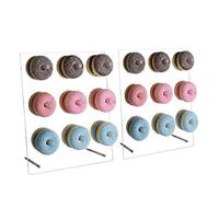 Acrylic Donut Wall Display With Easel Stand 2 Pack, Clear Bagel Doughnut Holder Board for Parties, Sweets Tables, Wedding Treats, Baby Shower