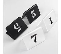 Acrylic Double Sided Number Cards, Tent Style Table Number Cards, Table Numbers Set, Double Sided, Flexible Wedding Restaurant Bars Cafe Signs, Perfect for Restaurant, Cafe, Banquet, Wedding(Clear,1-1