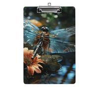 Acrylic Dragonfly Flying on The Pond Clipboard Clipboards with Low Profile Metal Clip Not Easy to Fall Off Clip Board Cute Clip Boards for Office & Professionals 8.5x12.5