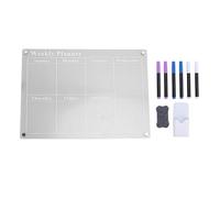 Acrylic Dry Erase Board Calendar Transparent Reusable Planner Board with 6 Colour Markers for Fridge Kitchen Home Office Stylish Spacious Design 15.7 x 11.8 Inch