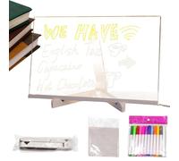 Acrylic Dry Erase Board Light - Writing Board with Stand, Neon Message Sign | Acrylic LED Dry Erase Board - Memo Tablet, Letters, Notes, Doodle Whiteboard, Neon Writing Pad for Shop, Cafe