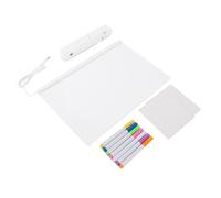 Acrylic Dry Erase Board with Light Clear Desktop Note Memo White Board Notepad Table LED Letter Message Board with 7 Markers for Office Home School Classroom Organization Planning
