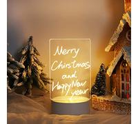 Acrylic Dry Erase Board with Light Light up Dry Erase Board with Stand as a Glow Memo LED Letter Message Board Note Glass Led Board White Board with 1 Pen for Office School Home (A)