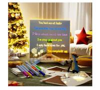 Acrylic Dry Erase Board with Light with Adjustable Stand and 7 Colors Pen LED Light Board with Colors LED Drawing Board for Kids for Christmas and New Year,15x15cm