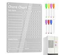 Acrylic Dry Erase Checklist Board - 15.75 Inches Magnetic Planning Chart With Marker Set, Routine Management Display Unit, Clear Task Organization Panel | Chore Chart For Teens Adults Family Household