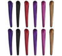 Acrylic Duckbill Hair Clips Set Simple Styling 12pcs, for Women | Retro Accessory Set, Holds Hair Tightly with Easy Opening, No Dents or Kinks, for Perm and Make-up Random Color