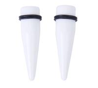 Acrylic Ear Stretcher Taper Plug, White, 11/16" (17.5mm), Double O-Ring, 1 Pair